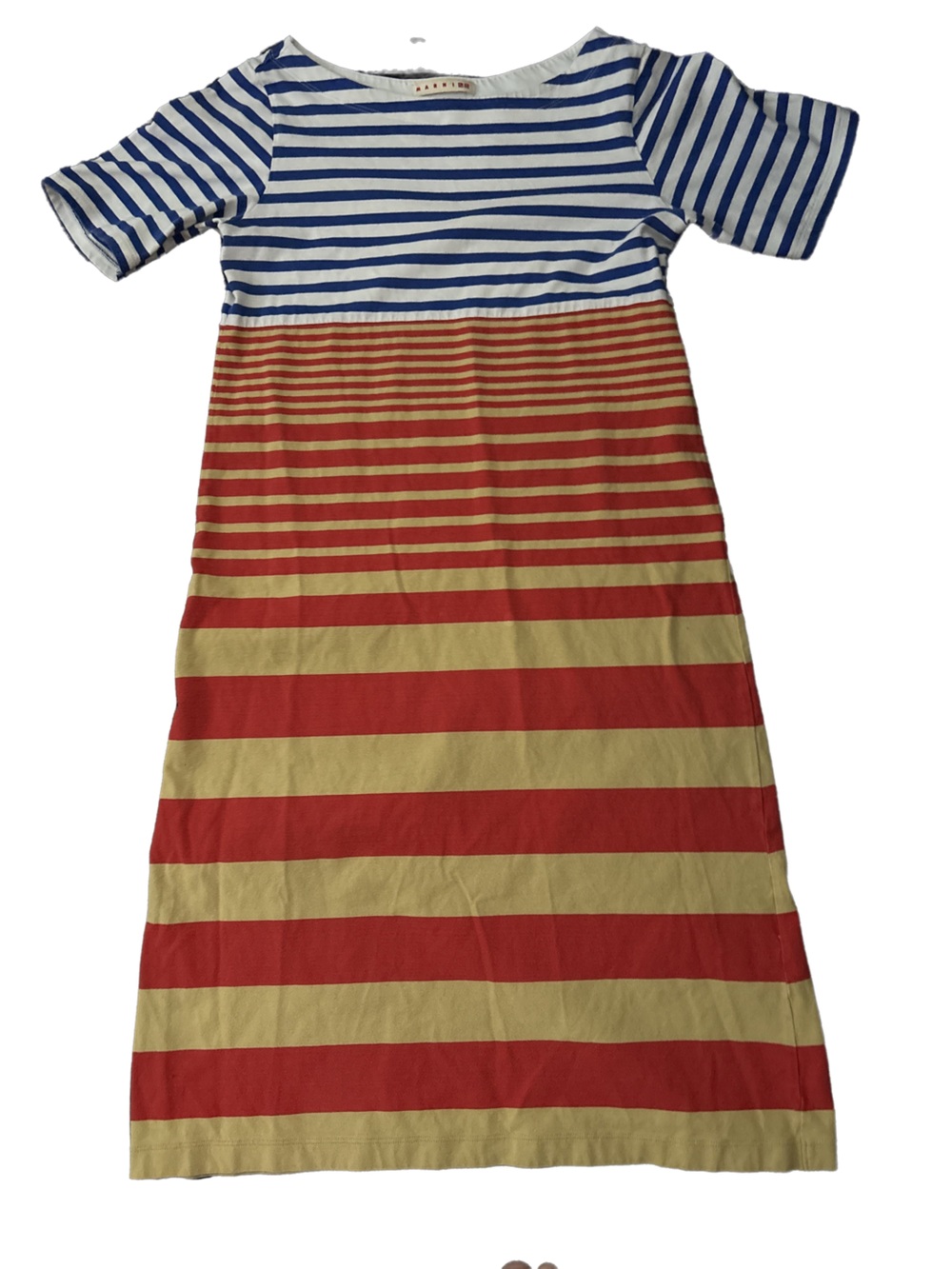 Marni Blue, Red and Yellow Striped Cotton Dress